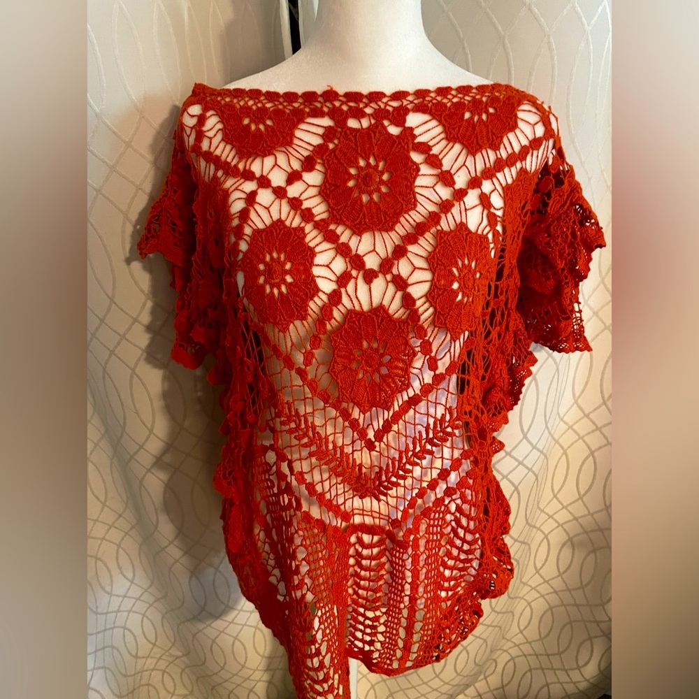 New York and Co lattice blouse SZ XL
